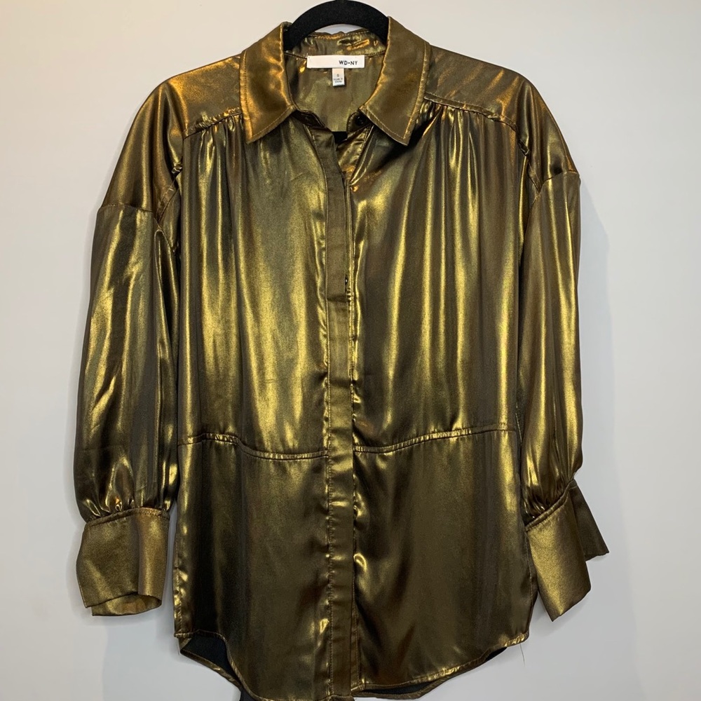 2/$40 WDNY Copper/Brown Button Down Blouse
